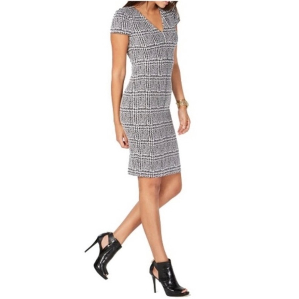 Michael Kors Jacquard Sheath Dress Size M Black and White  NWT